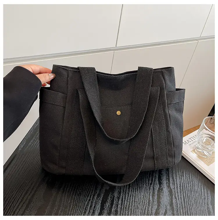 White Canvas Tote Bag for Office & Casual Use — feature 25