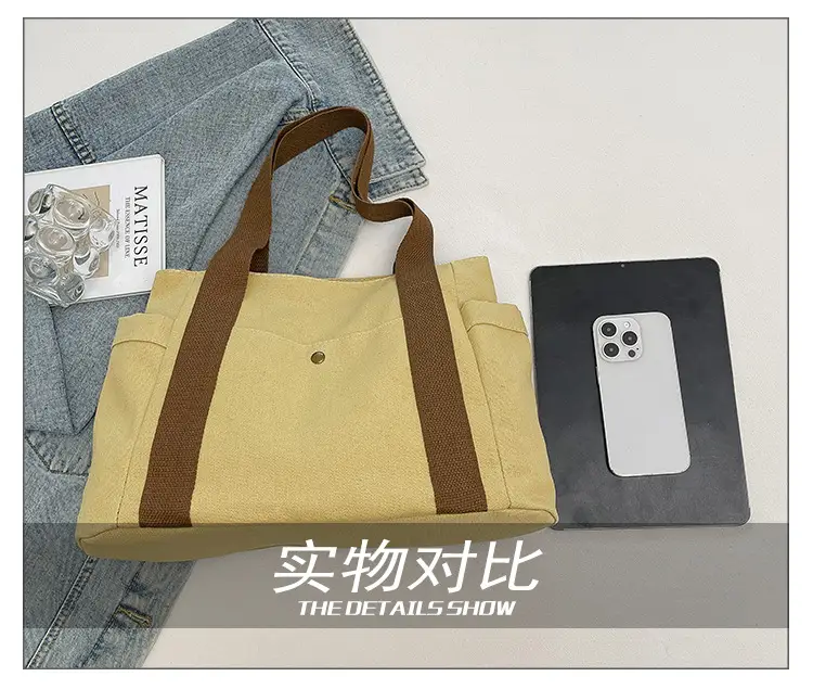 White Canvas Tote Bag for Office & Casual Use — feature 8