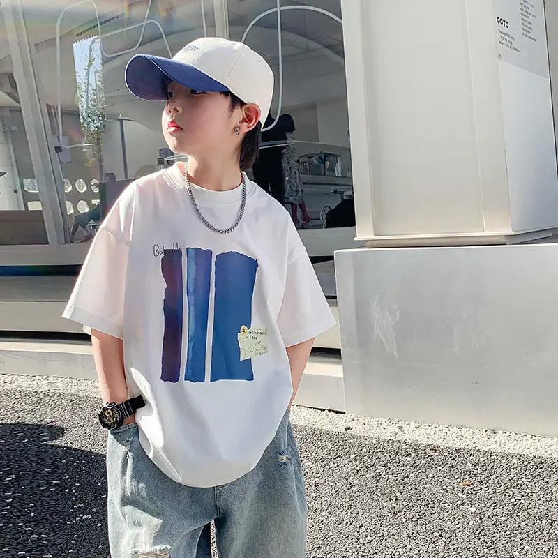 Boys Pure Cotton Loose T-Shirt 2026 Kids Large - Image 3