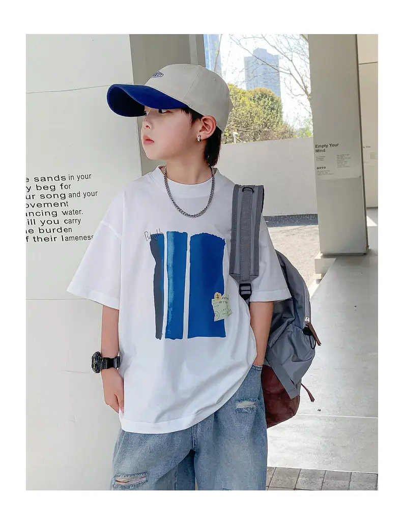 Boys Pure Cotton Loose T-Shirt 2026 Kids Large — feature 18