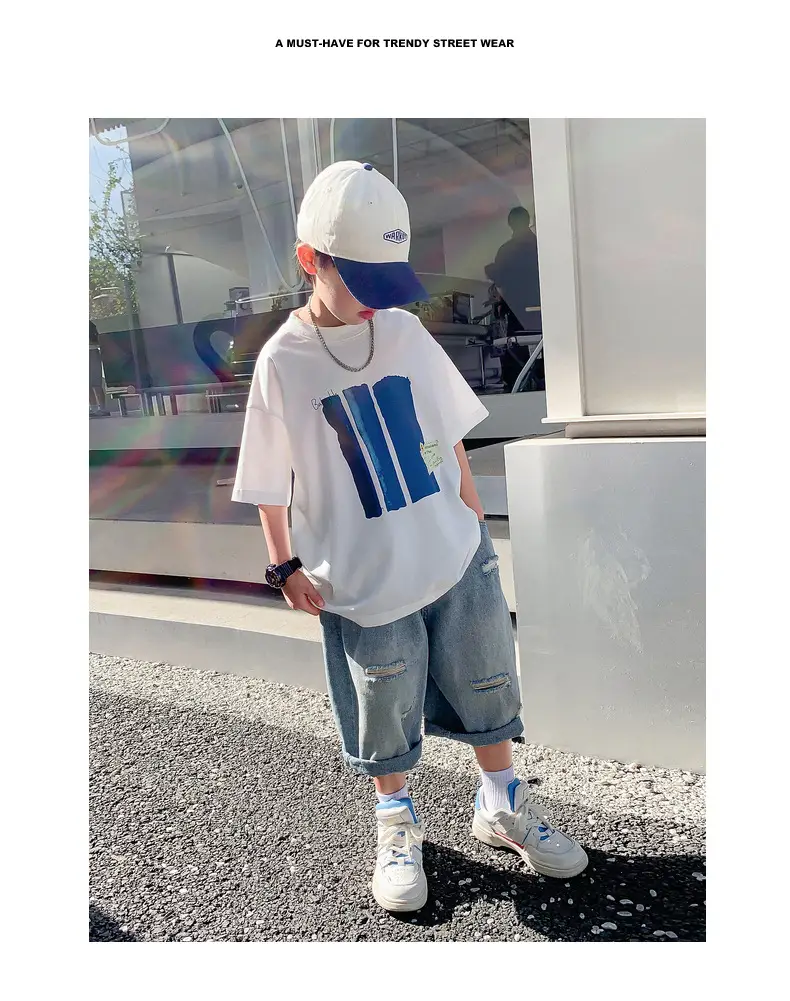 Boys Pure Cotton Loose T-Shirt 2026 Kids Large — feature 2