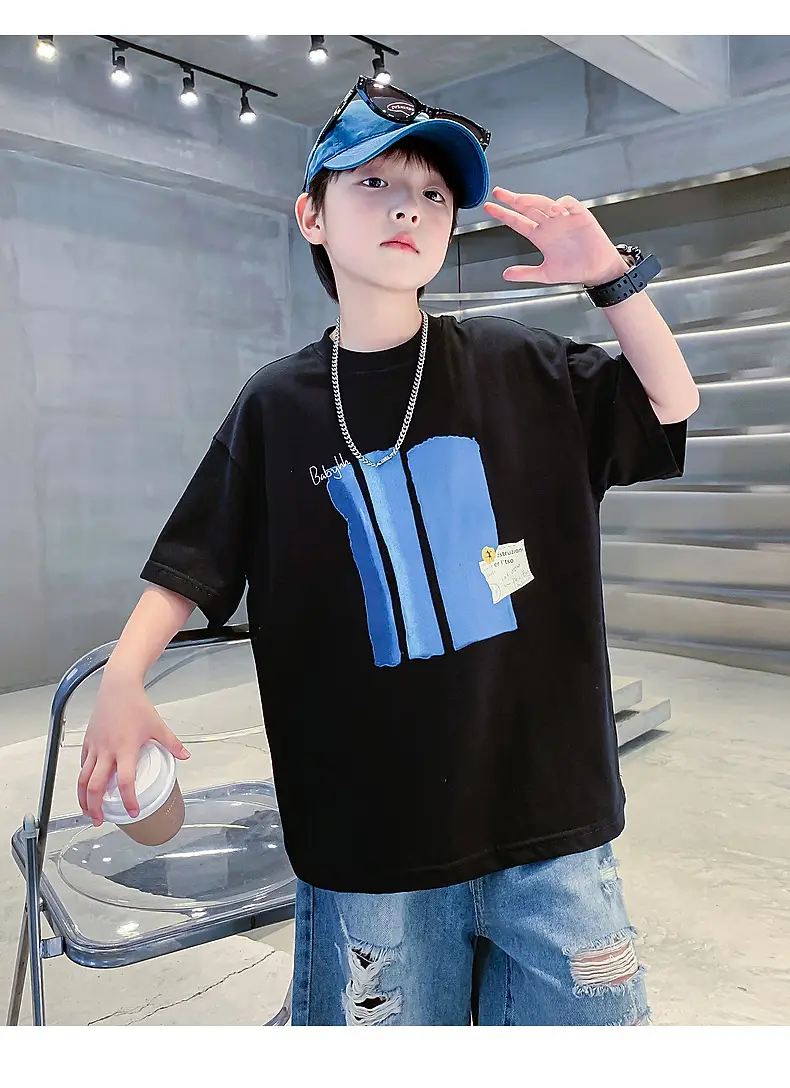 Boys Pure Cotton Loose T-Shirt 2026 Kids Large — feature 20