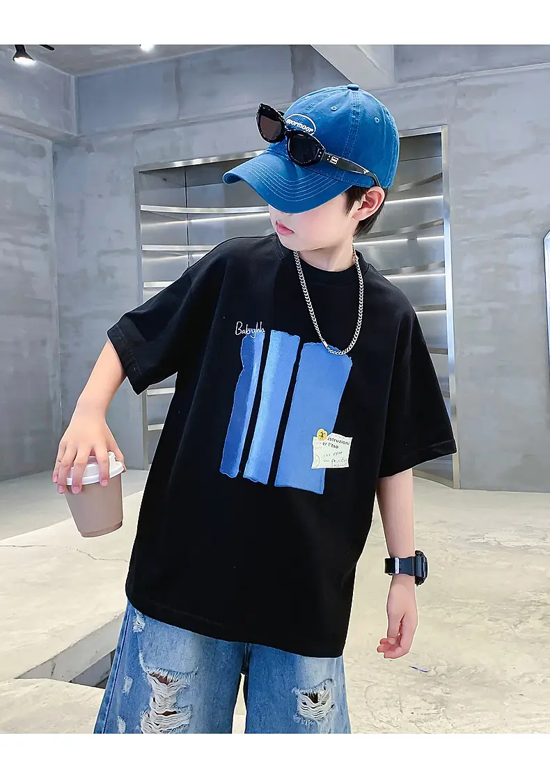 Boys Pure Cotton Loose T-Shirt 2026 Kids Large — feature 22