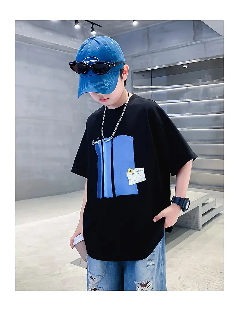 Boys Pure Cotton Loose T-Shirt 2026 Kids Large — feature 23