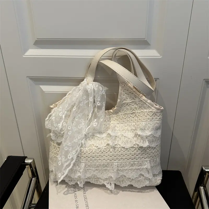 Lace Hollow Woven Shoulder Bag for Women