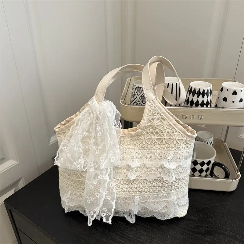 Lace Hollow Woven Shoulder Bag for Women