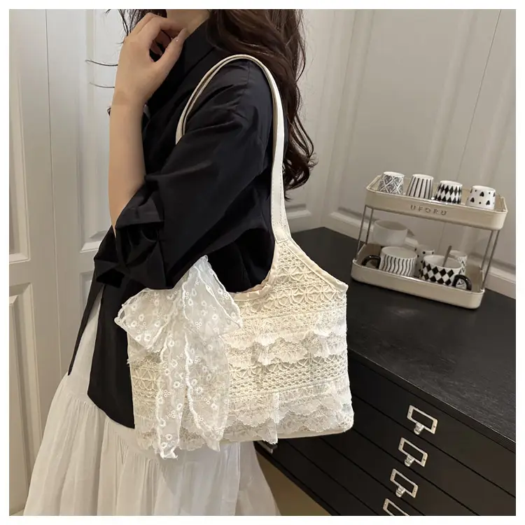 Lace Hollow Woven Shoulder Bag for Women — feature 12