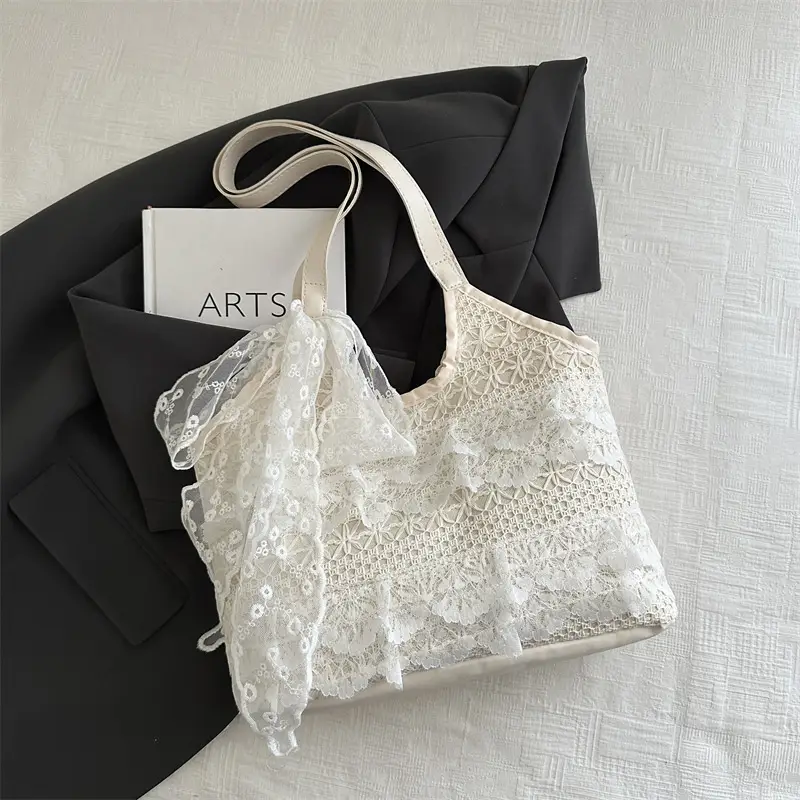 Lace Hollow Woven Shoulder Bag for Women