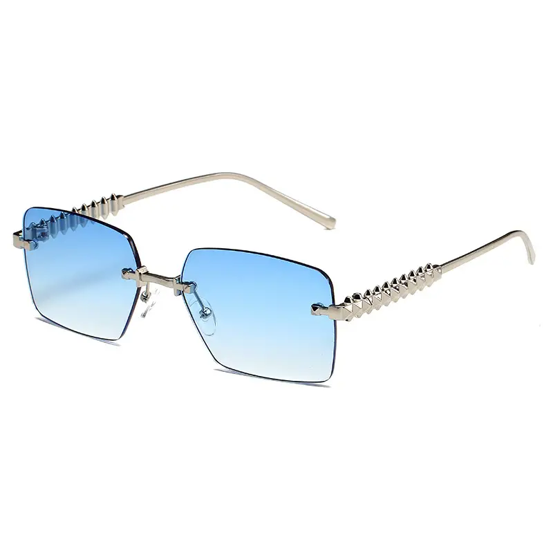 Retro Chain Sunglasses Gold Rim Purple Lens