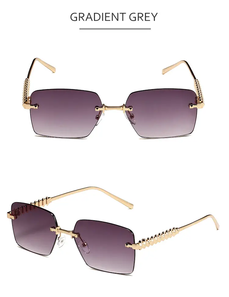Retro Chain Sunglasses Gold Rim Purple Lens — feature 10