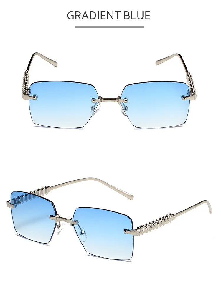 Retro Chain Sunglasses Gold Rim Purple Lens — feature 13