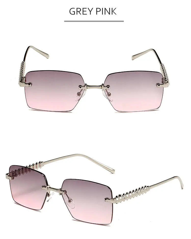 Retro Chain Sunglasses Gold Rim Purple Lens — feature 14