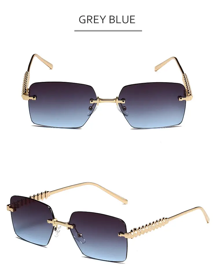 Retro Chain Sunglasses Gold Rim Purple Lens — feature 17