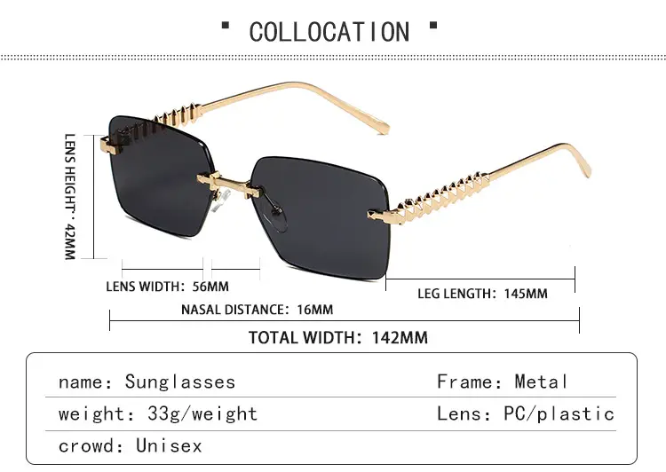 Retro Chain Sunglasses Gold Rim Purple Lens — feature 7