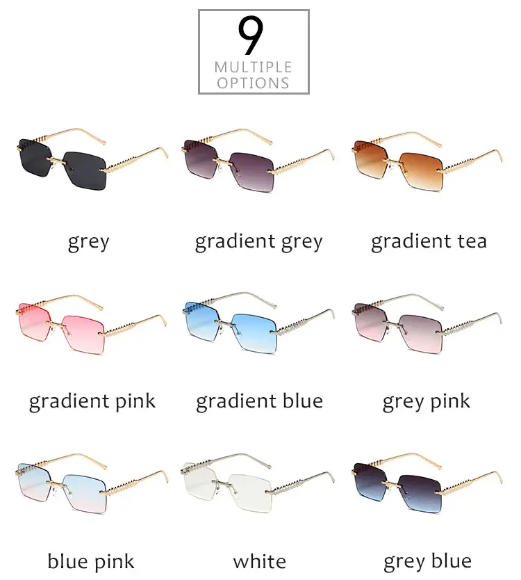 Retro Chain Sunglasses Gold Rim Purple Lens — feature 8
