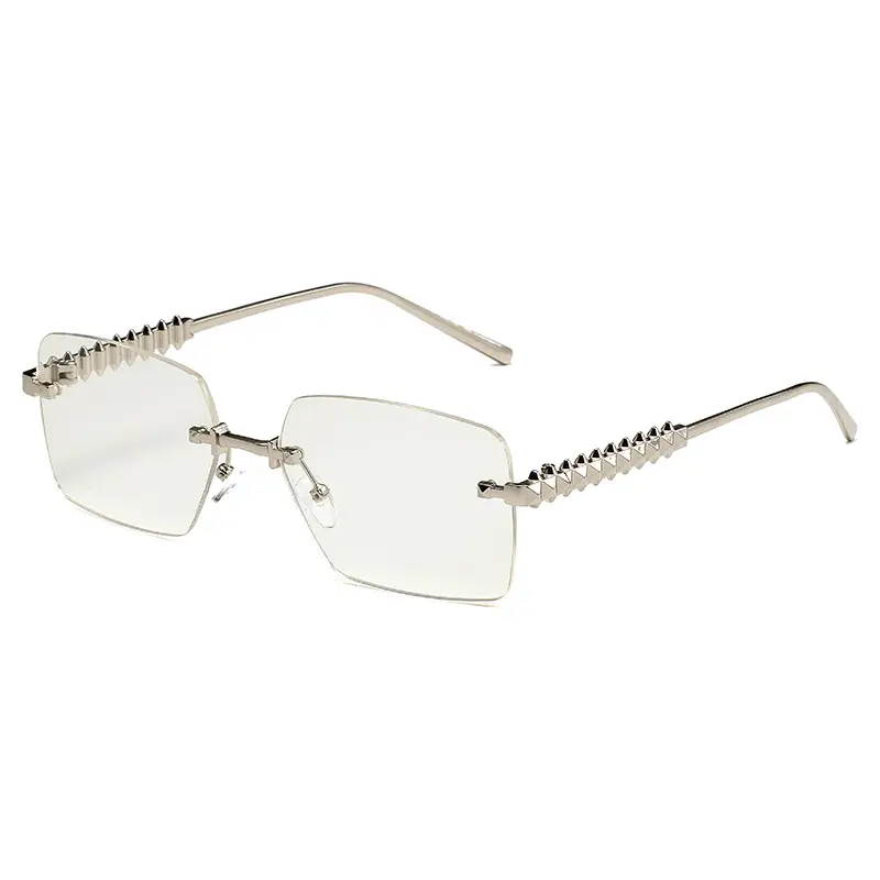 Retro Chain Sunglasses Gold Rim Purple Lens