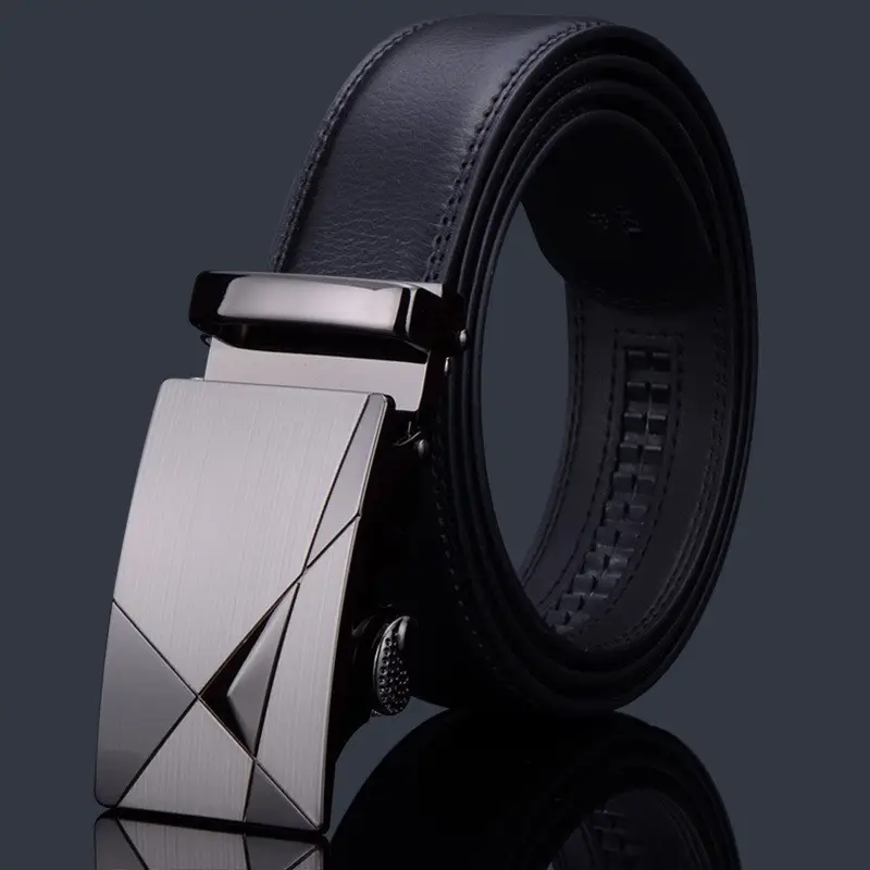 Men's Black Leather Belt with Chrome Buckle - Image 30