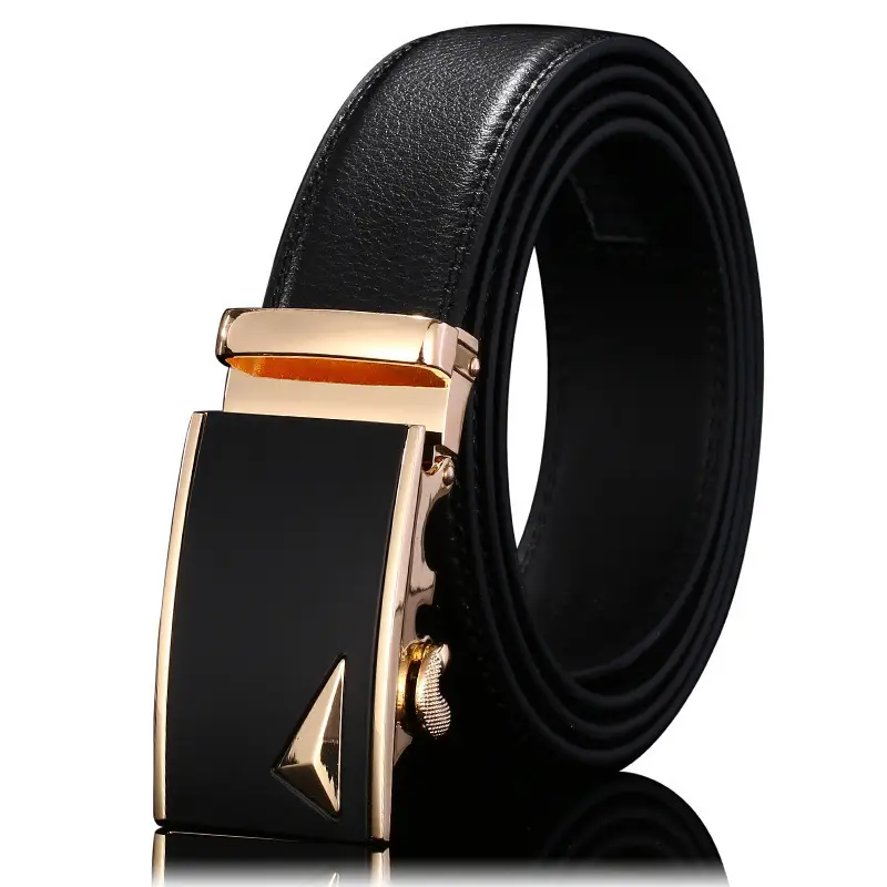 Men's Black Leather Belt with Chrome Buckle - Image 10