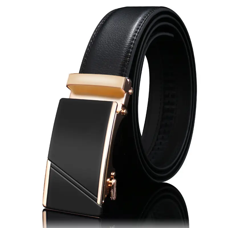 Men's Black Leather Belt with Chrome Buckle - Image 11