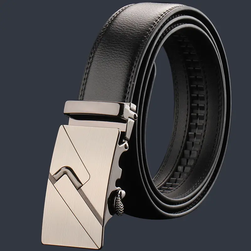 Men's Black Leather Belt with Chrome Buckle - Image 16