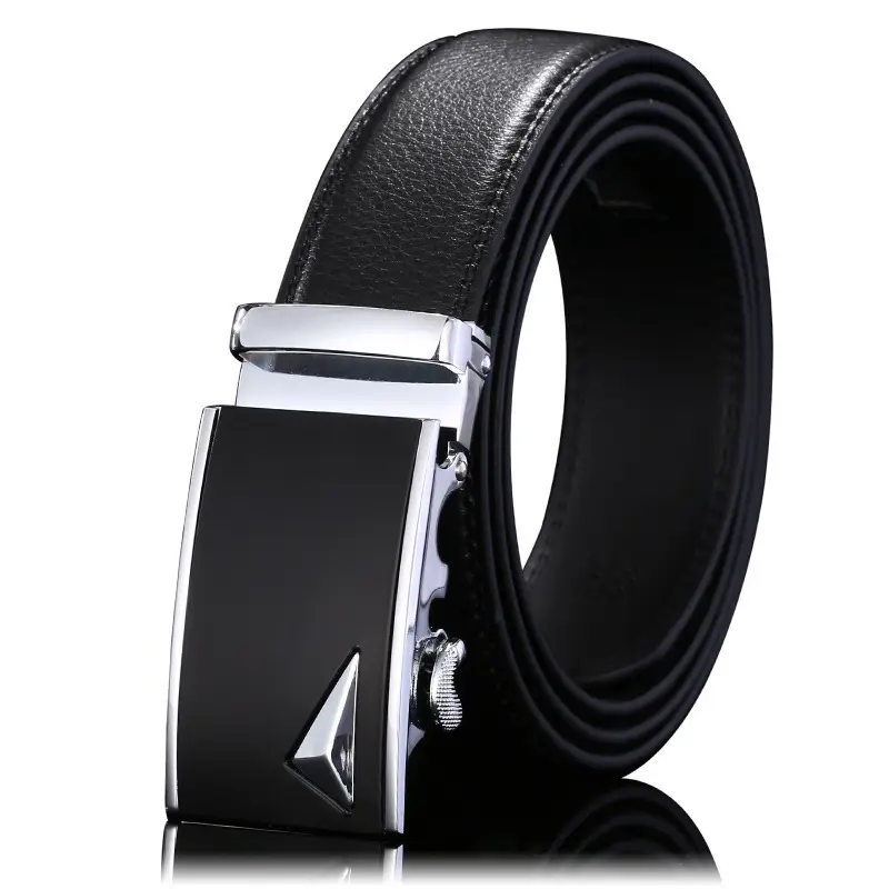 Men's Black Leather Belt with Chrome Buckle - Image 17