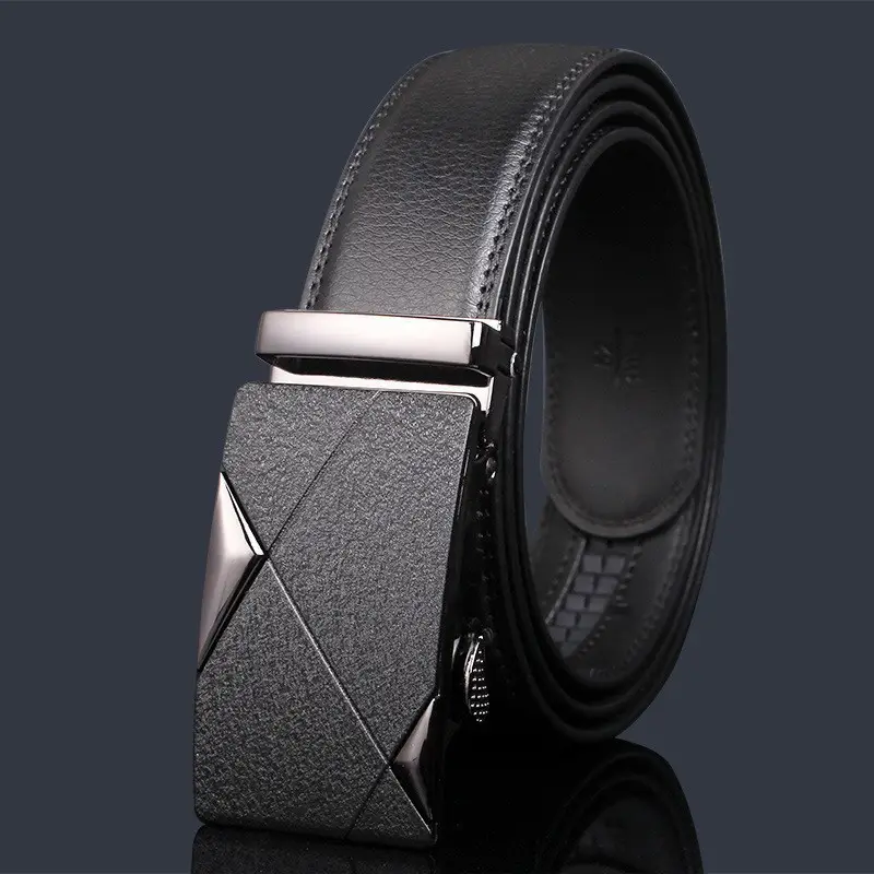 Men's Black Leather Belt with Chrome Buckle - Image 26