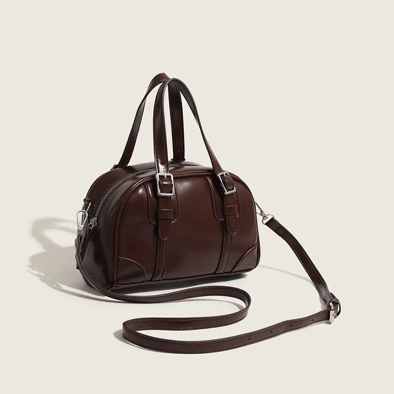 2025 Korean Retro Handbag Brown Leather Crossbody - Image 5