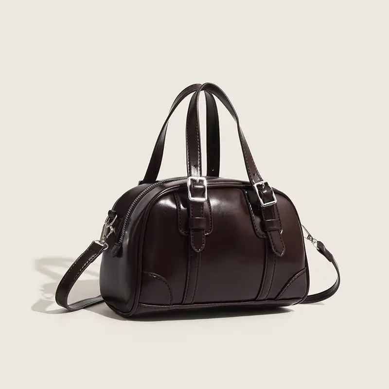 2025 Korean Retro Handbag Brown Leather Crossbody - Image 6