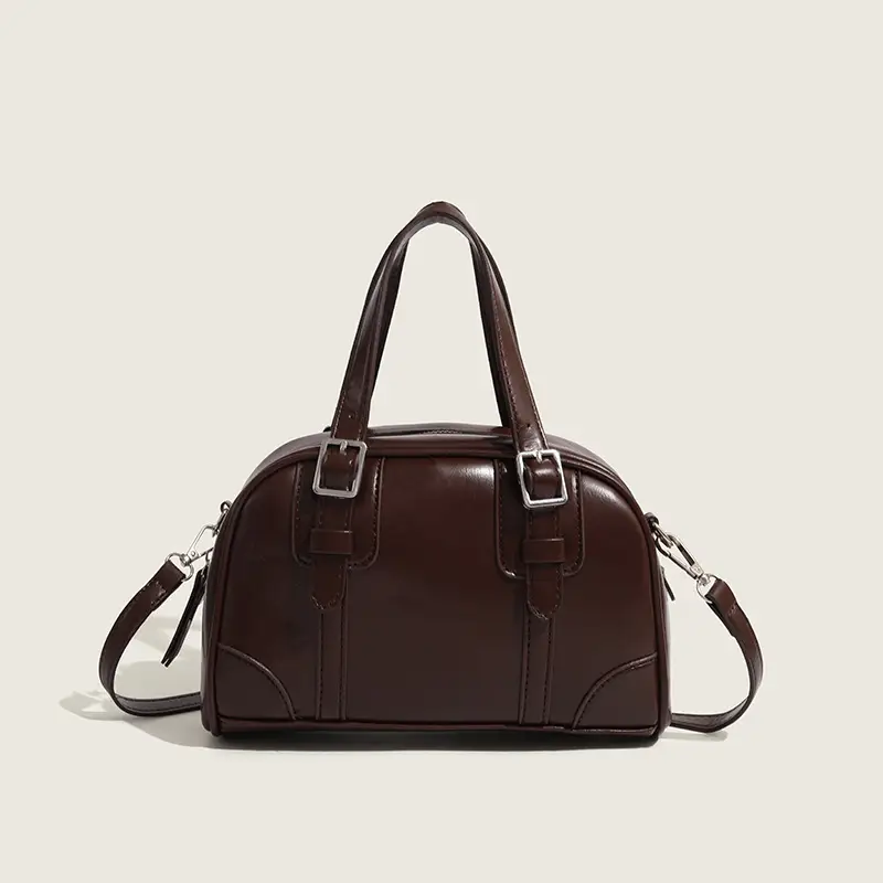 2025 Korean Retro Handbag Brown Leather Crossbody - Image 2