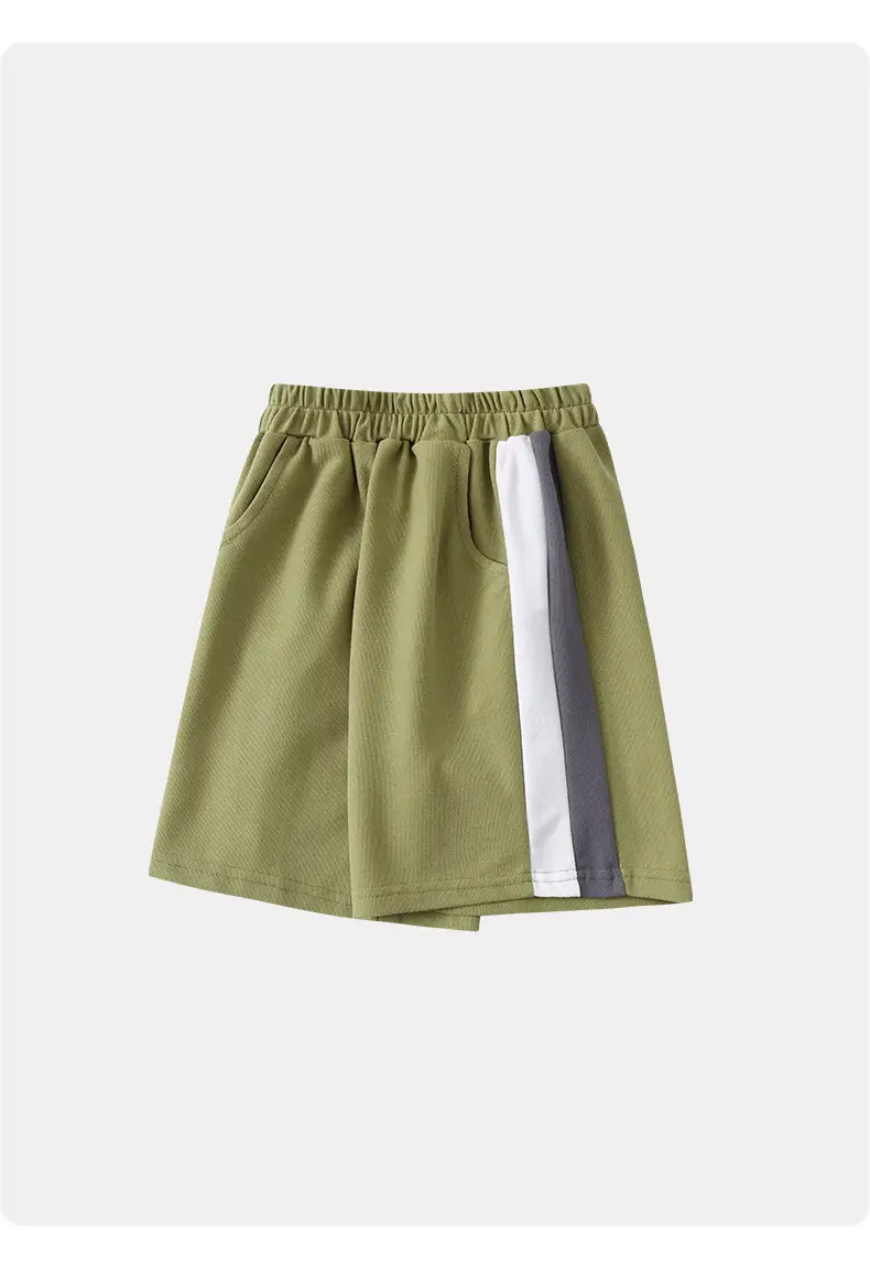2026 Summer Boys T-Shirt Set Green Polo Shirt & Five-Pc Pants — feature 9