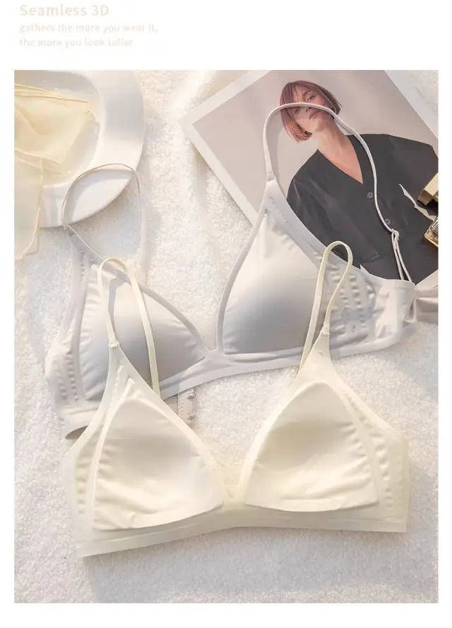 Original French-Style Triangle Cup Bra for Women with Large Busts, Designed to Appear Smaller, Thin Strapless Dress-Specific Thin Breathable Bra — feature 16