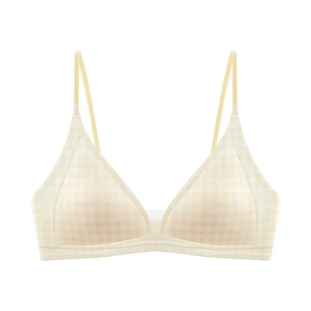 Original French-Style Triangle Cup Bra for Women with Large Busts, Designed to Appear Smaller, Thin Strapless Dress-Specific Thin Breathable Bra
