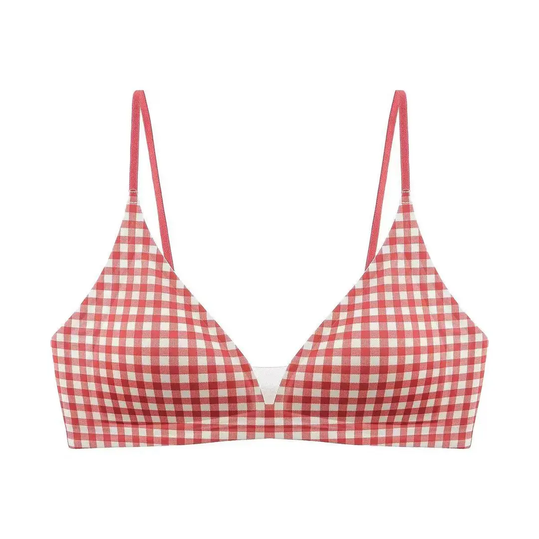 Original French-Style Triangle Cup Bra for Women with Large Busts, Designed to Appear Smaller, Thin Strapless Dress-Specific Thin Breathable Bra
