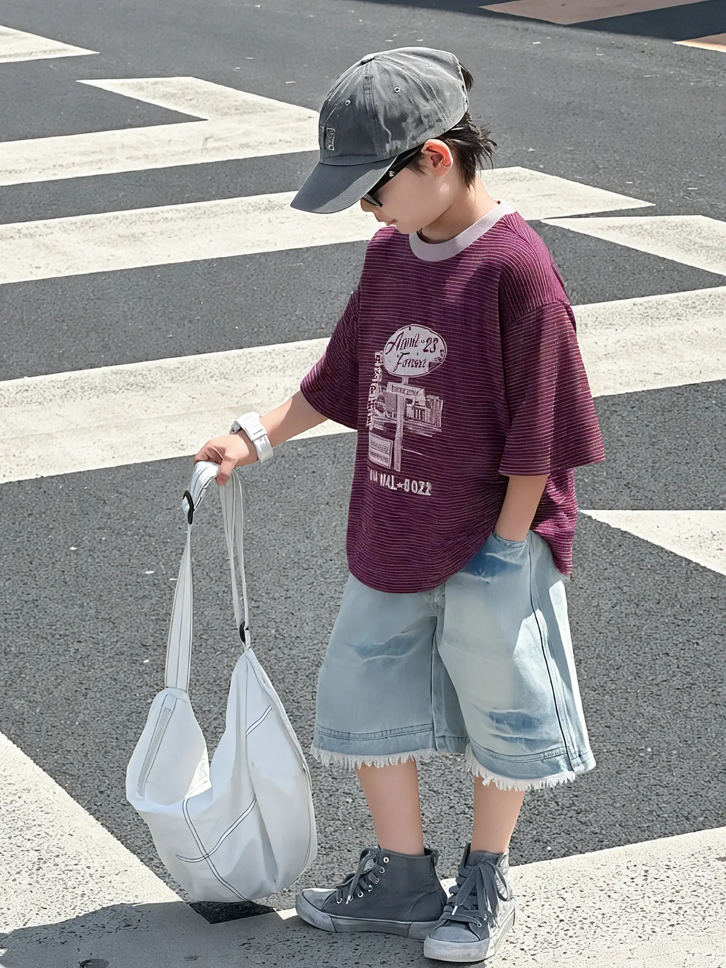 Boys Purple Graphic Short Sleeve T-Shirt Set 2025 - Image 3
