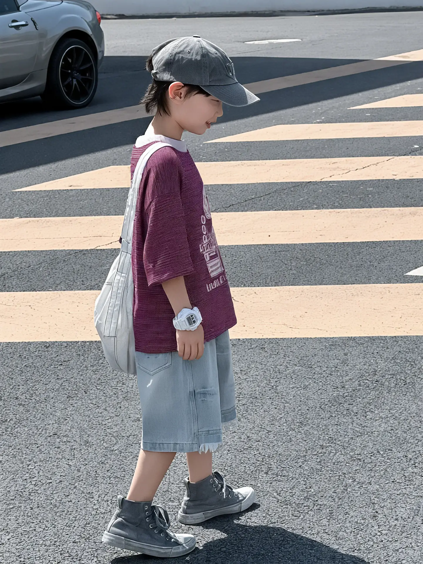 Boys Purple Graphic Short Sleeve T-Shirt Set 2025 - Image 4