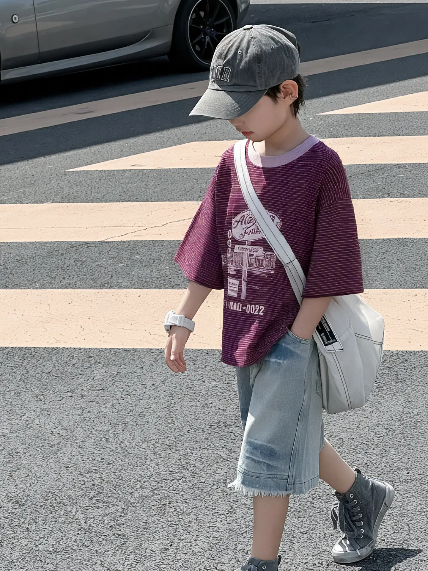Boys Purple Graphic Short Sleeve T-Shirt Set 2025 β feature 12
