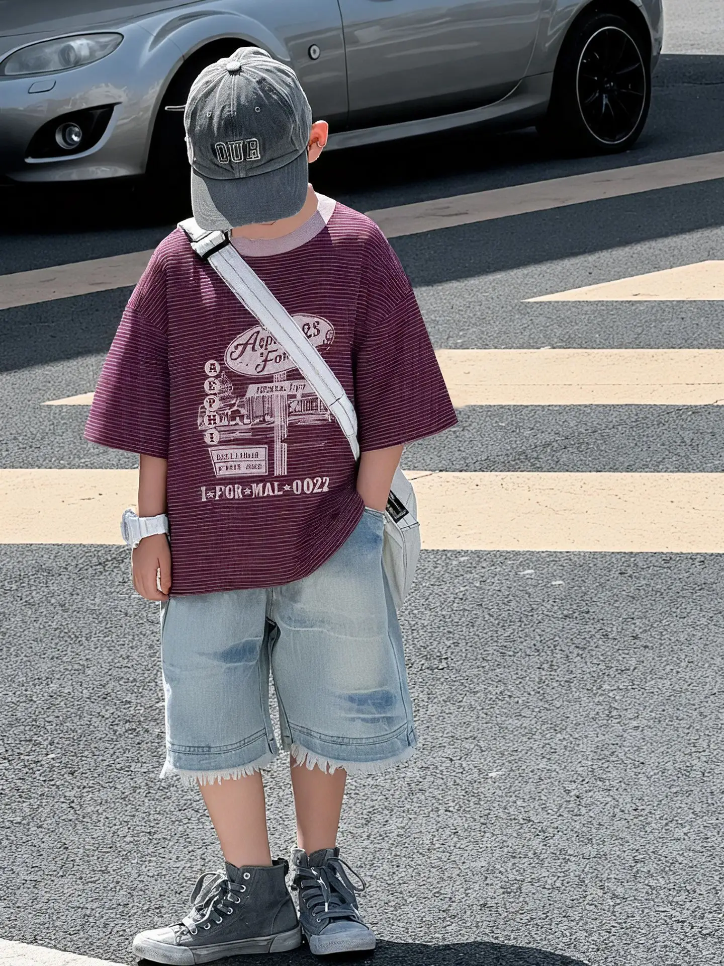 Boys Purple Graphic Short Sleeve T-Shirt Set 2025 β feature 17