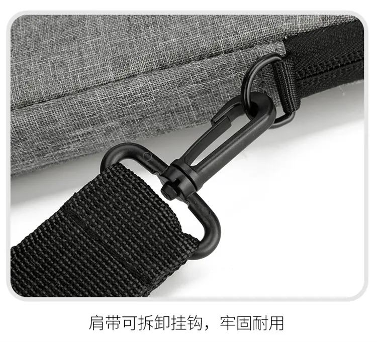 Grey Zipper Student Computer Bag Waterproof Large Capacity — feature 10