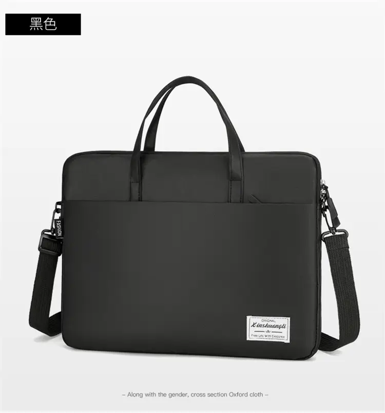 Grey Zipper Student Computer Bag Waterproof Large Capacity — feature 15