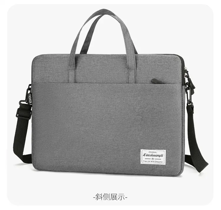 Grey Zipper Student Computer Bag Waterproof Large Capacity — feature 18