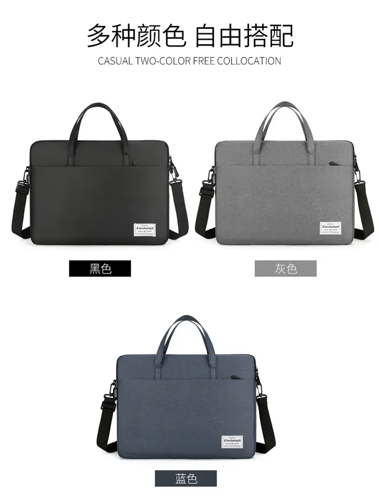 Grey Zipper Student Computer Bag Waterproof Large Capacity — feature 2