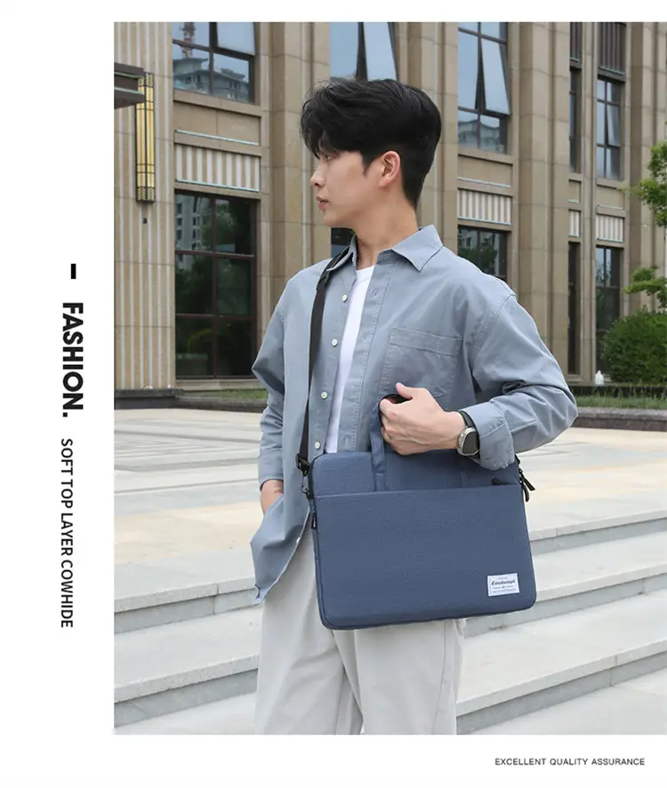 Grey Zipper Student Computer Bag Waterproof Large Capacity — feature 21