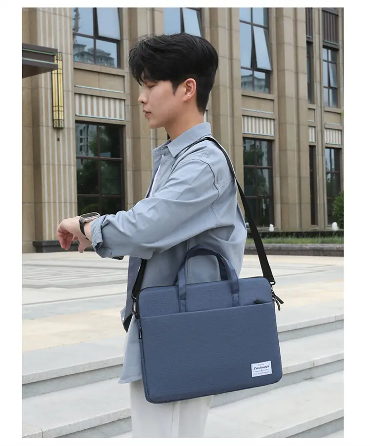 Grey Zipper Student Computer Bag Waterproof Large Capacity — feature 23