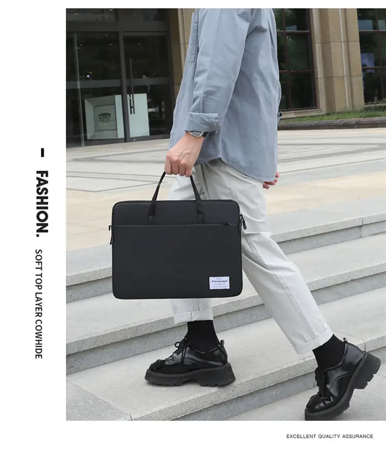 Grey Zipper Student Computer Bag Waterproof Large Capacity — feature 27