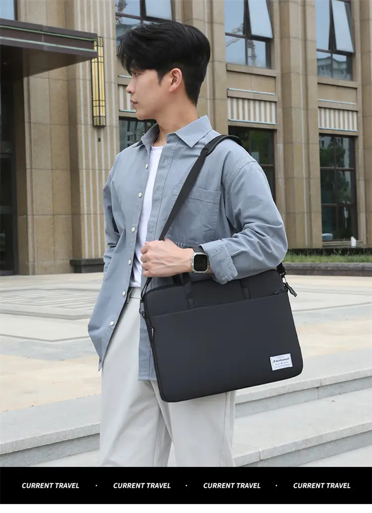 Grey Zipper Student Computer Bag Waterproof Large Capacity — feature 28