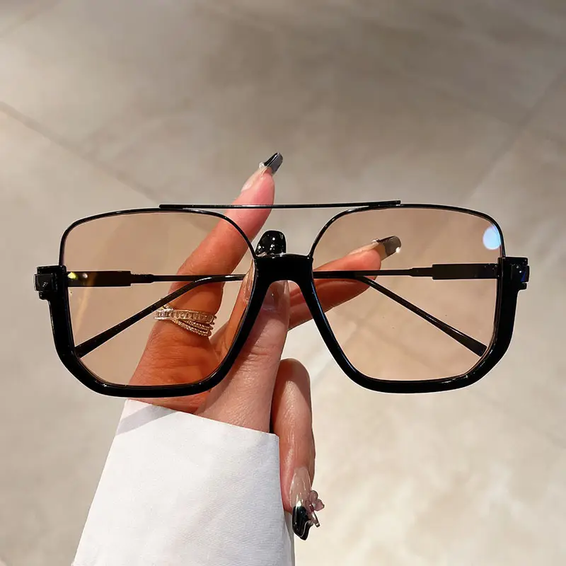 Korean Style UV400 Sunglasses Black Brown - Image 8
