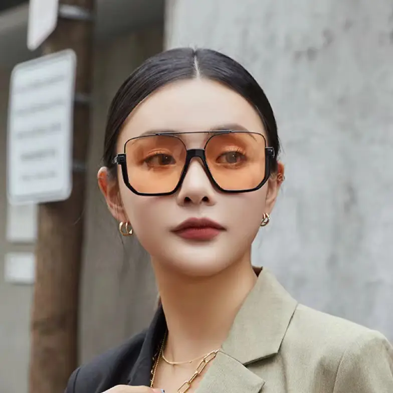 Korean Style UV400 Sunglasses Black Brown - Image 9