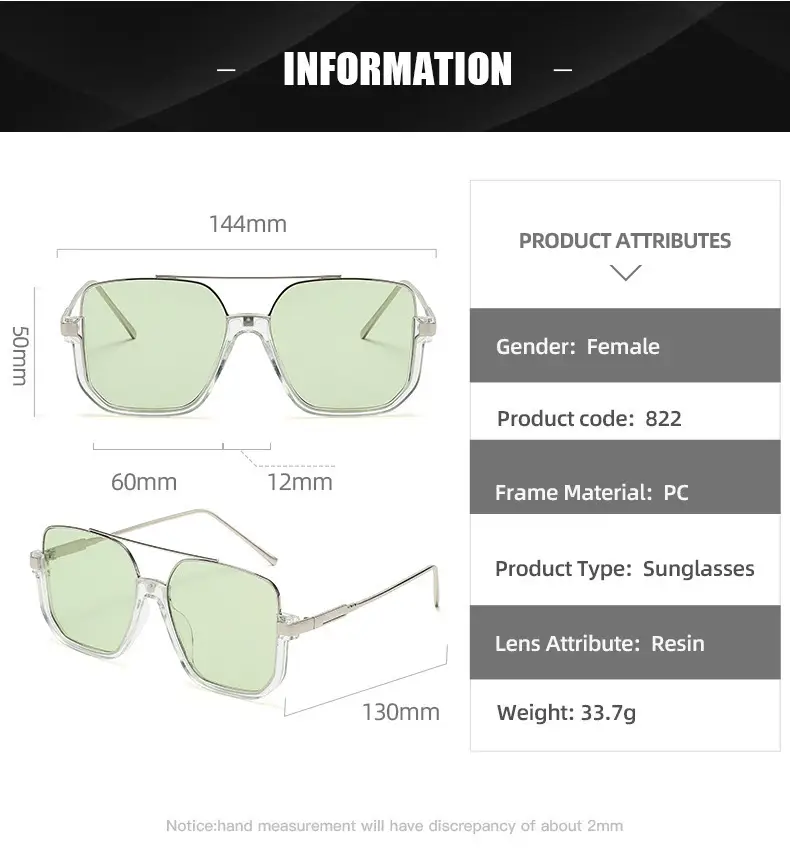 Korean Style UV400 Sunglasses Black Brown β feature 3