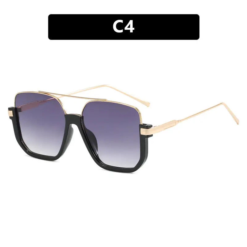 Korean Style UV400 Sunglasses Black Brown - Image 2
