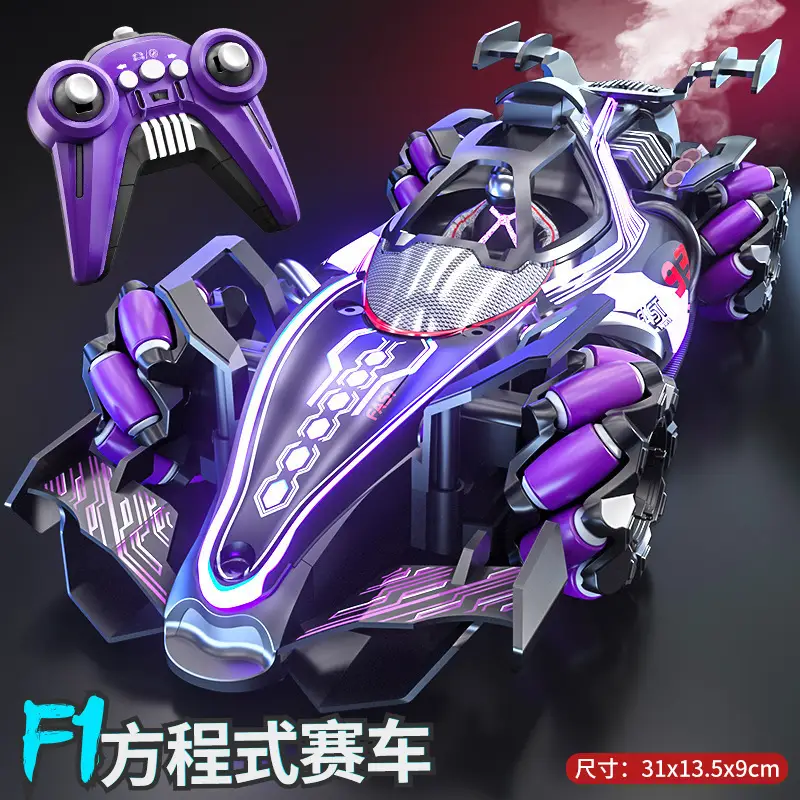 Cross-Border F1 Formula Remote Control Stunt Racing Four-Wheel Drive Light Spray Gesture Sensor Kidsren's Stunt Drift Toy Car